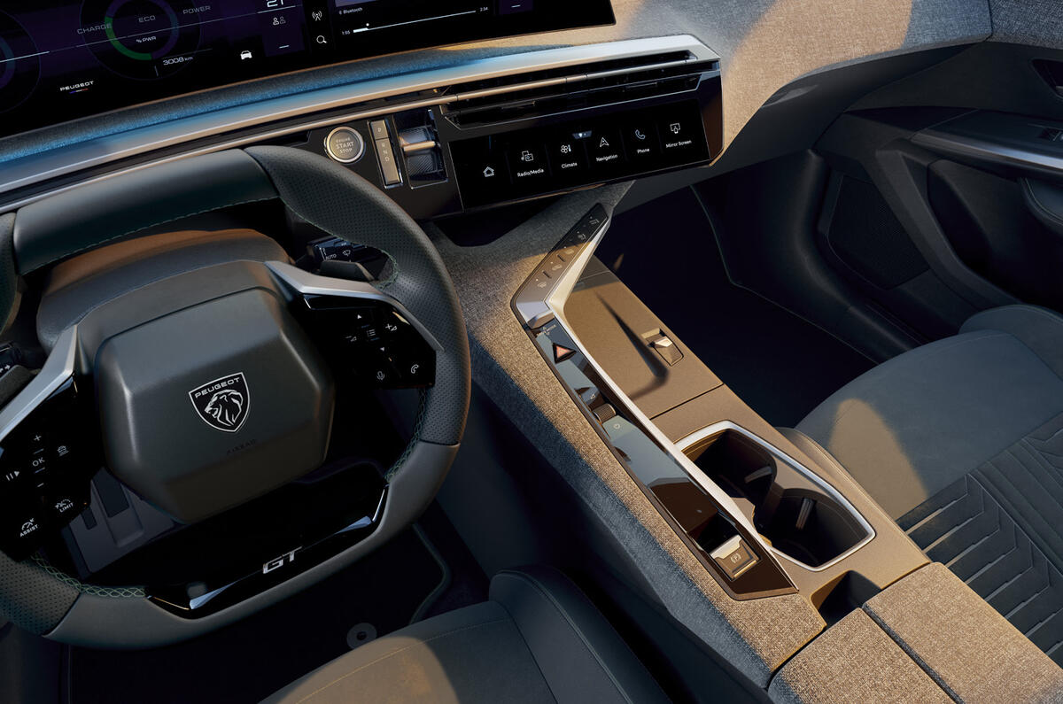 Peugeot e 3008 interior top down Peugeot e 3008 interior top down