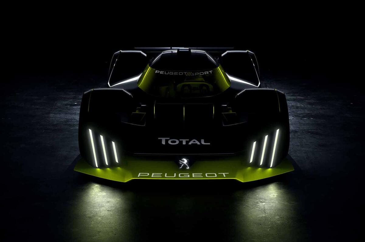 Peugeot Le Mans hypercar front Peugeot Le Mans hypercar front