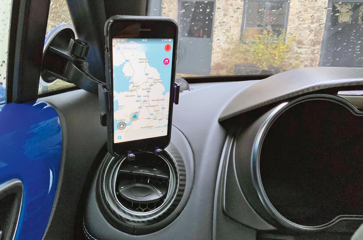 Alpine A110 iPhone holder