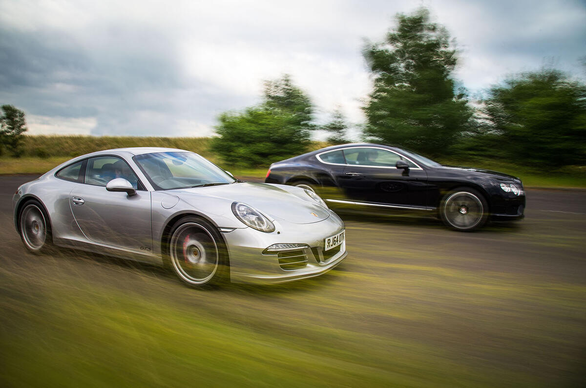 Bentley Continental GT V8 and Porsche 911 Carrera 4 GTS