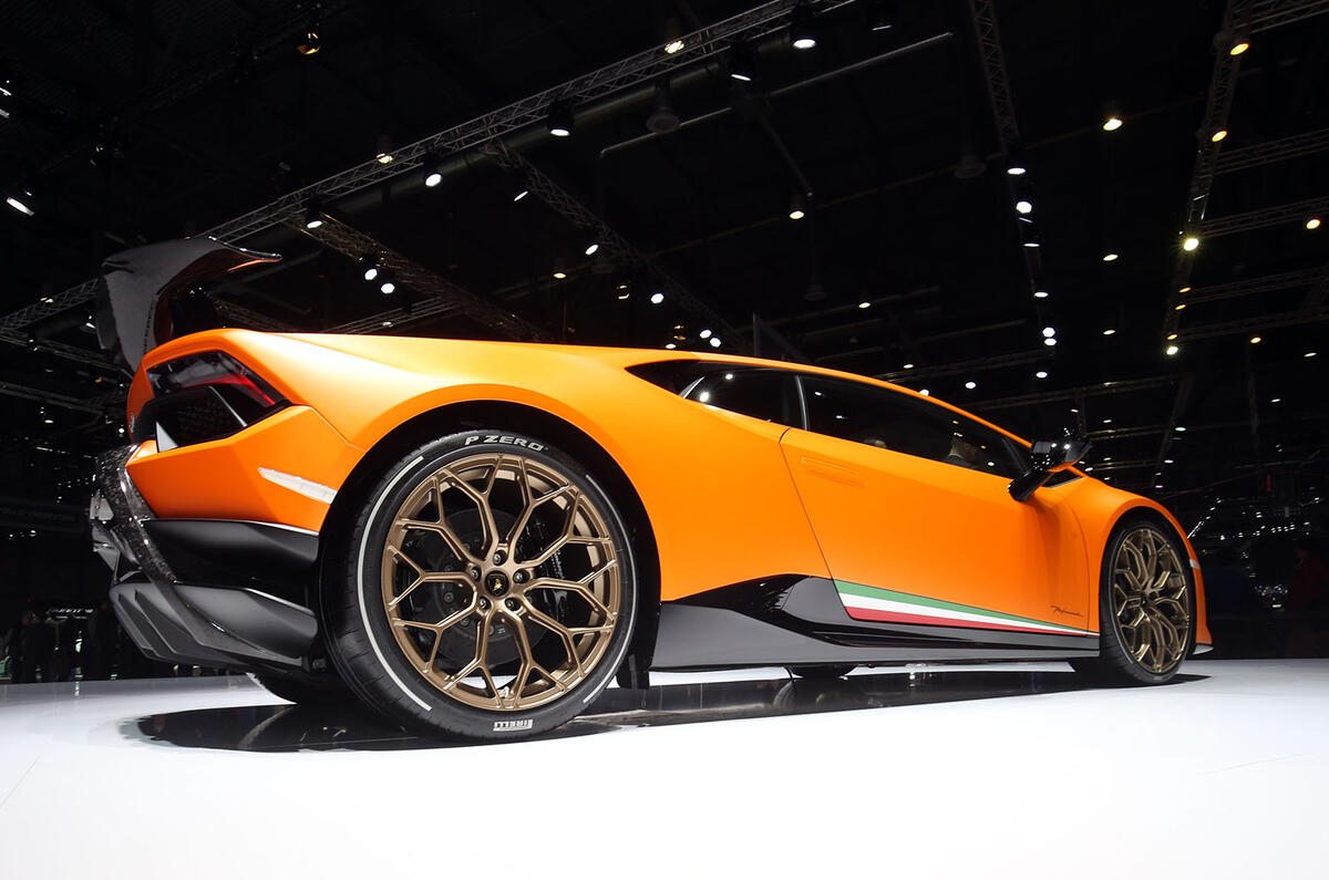 Tyre stickers on a Lamborghini Huracan