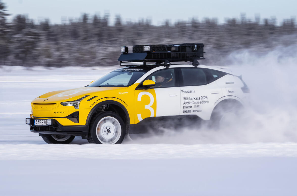 Polestar 3 Arctic Circle front qtr sliding Polestar 3 Arctic Circle front qtr sliding