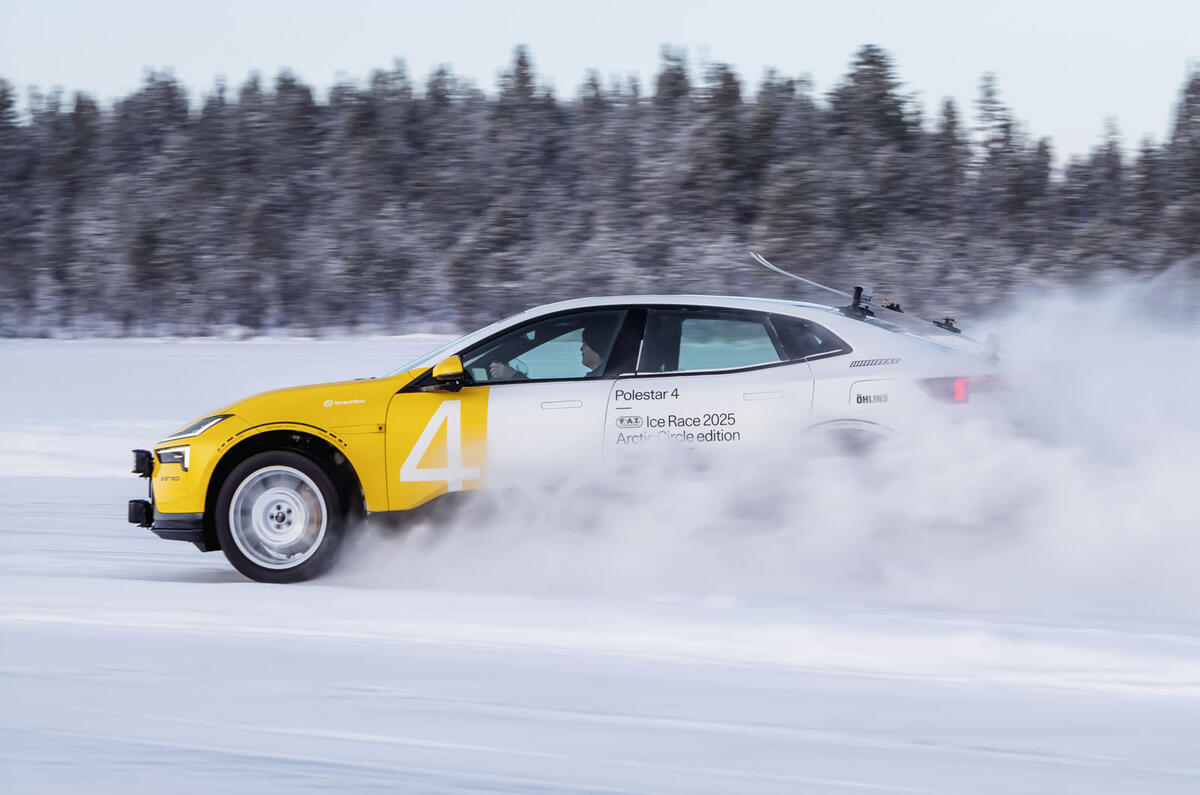 Polestar 4 Arctic Circle side sliding Polestar 4 Arctic Circle side sliding