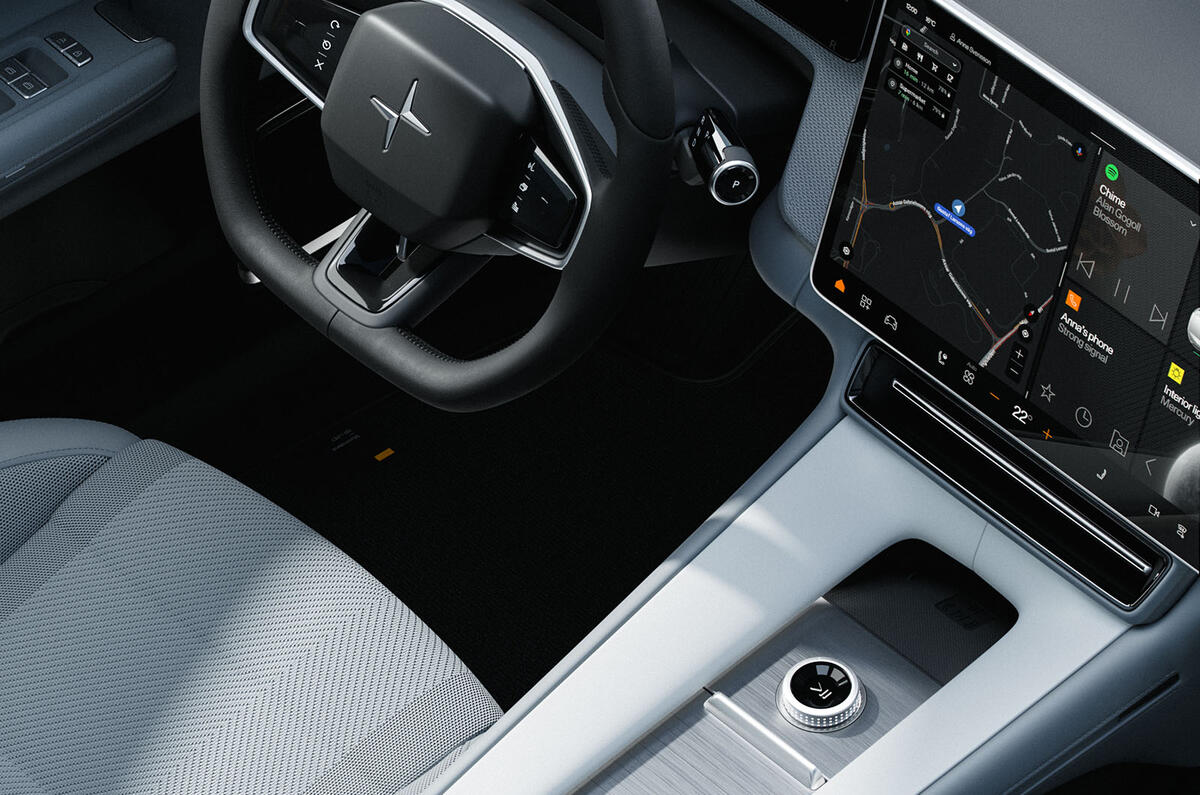 Polestar 4 interior centre console Polestar 4 interior centre console