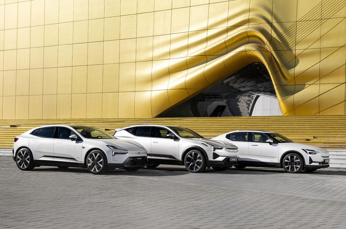 Polestar 4 Polestar 3 Polestar 2 front quarter static