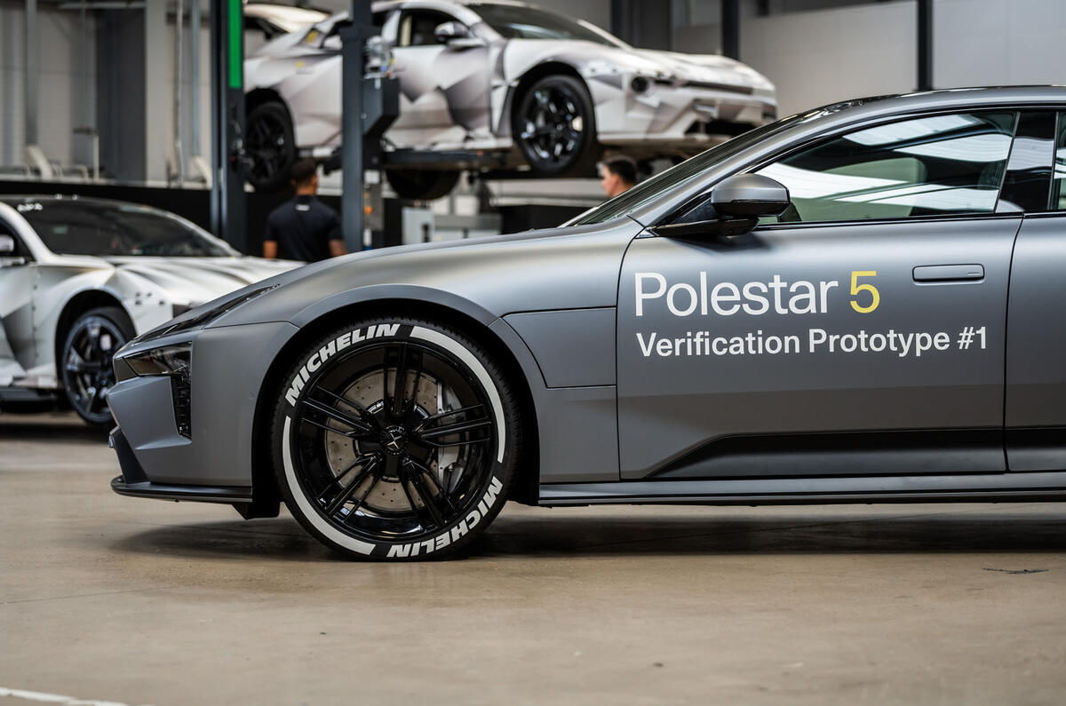 Polestar 5 prototype 2023 side detail Polestar 5 prototype 2023 side detail