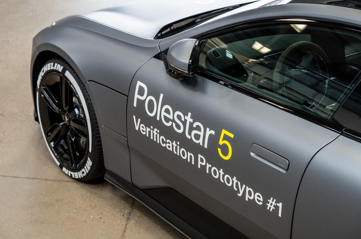 Polestar 5 prototype 2023 side quarter detail Polestar 5 prototype 2023 side quarter detail