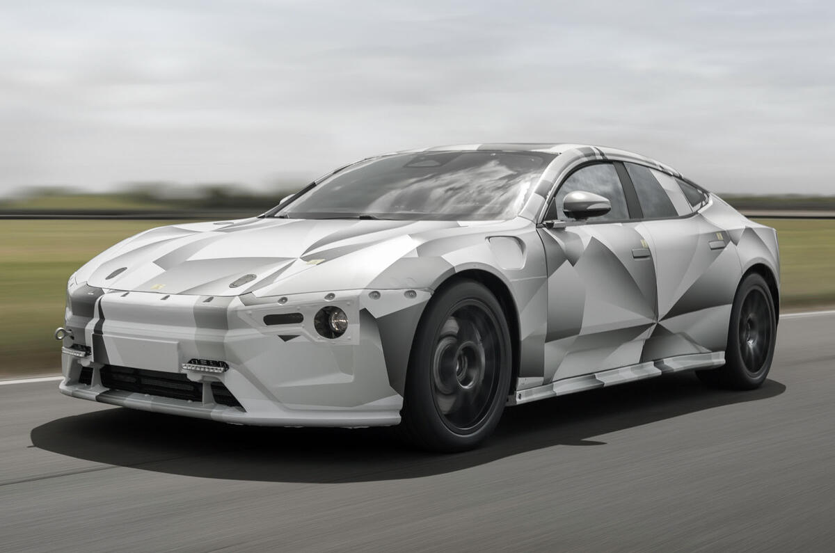 Polestar 5 prototype driving Polestar 5 prototype driving
