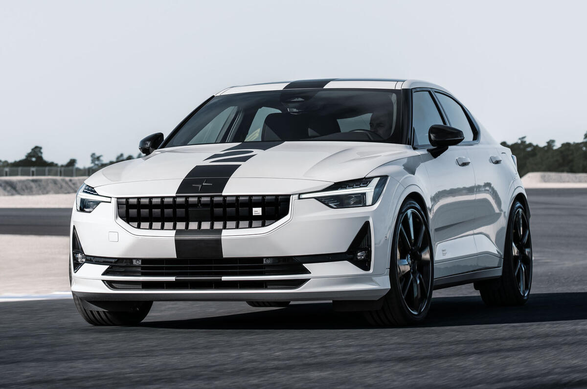 Polestar2 BST Edition 270 front three quarters on track