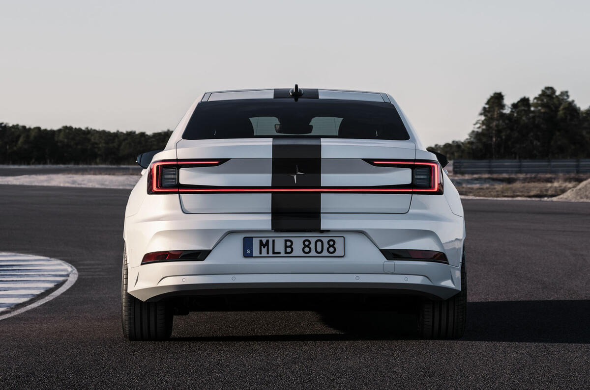 Polestar2 BST Edition 270 rear on track Polestar2 BST Edition 270 rear on track