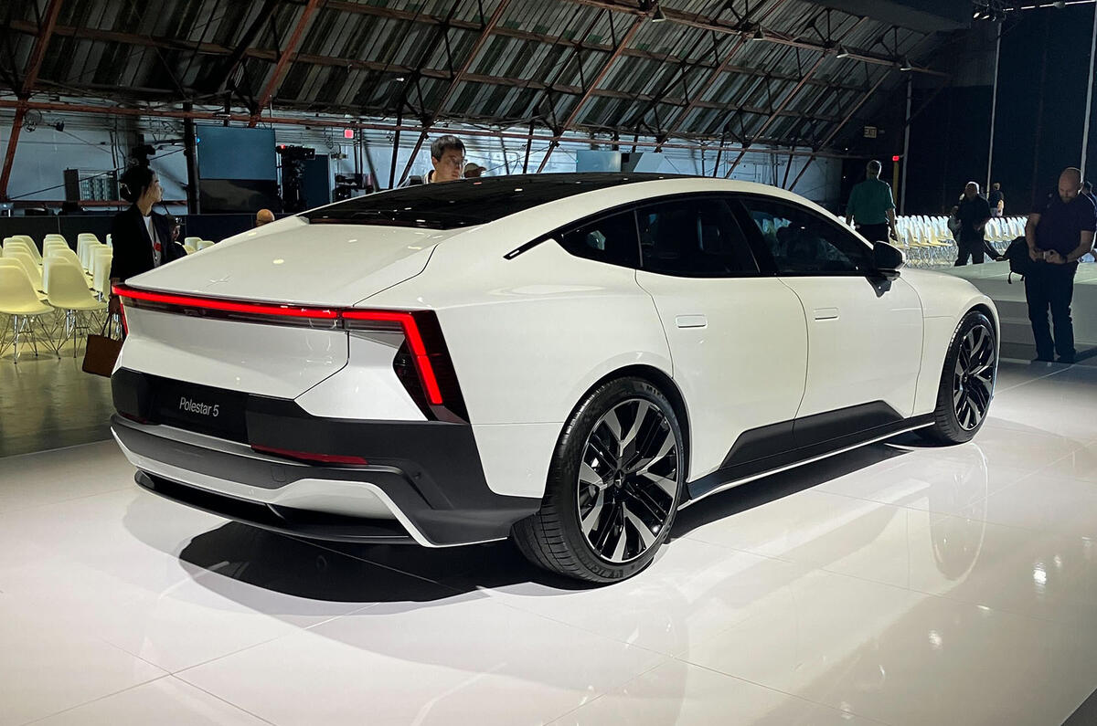 Polestar 5 rear three quarter Polestar 5 rear three quarter