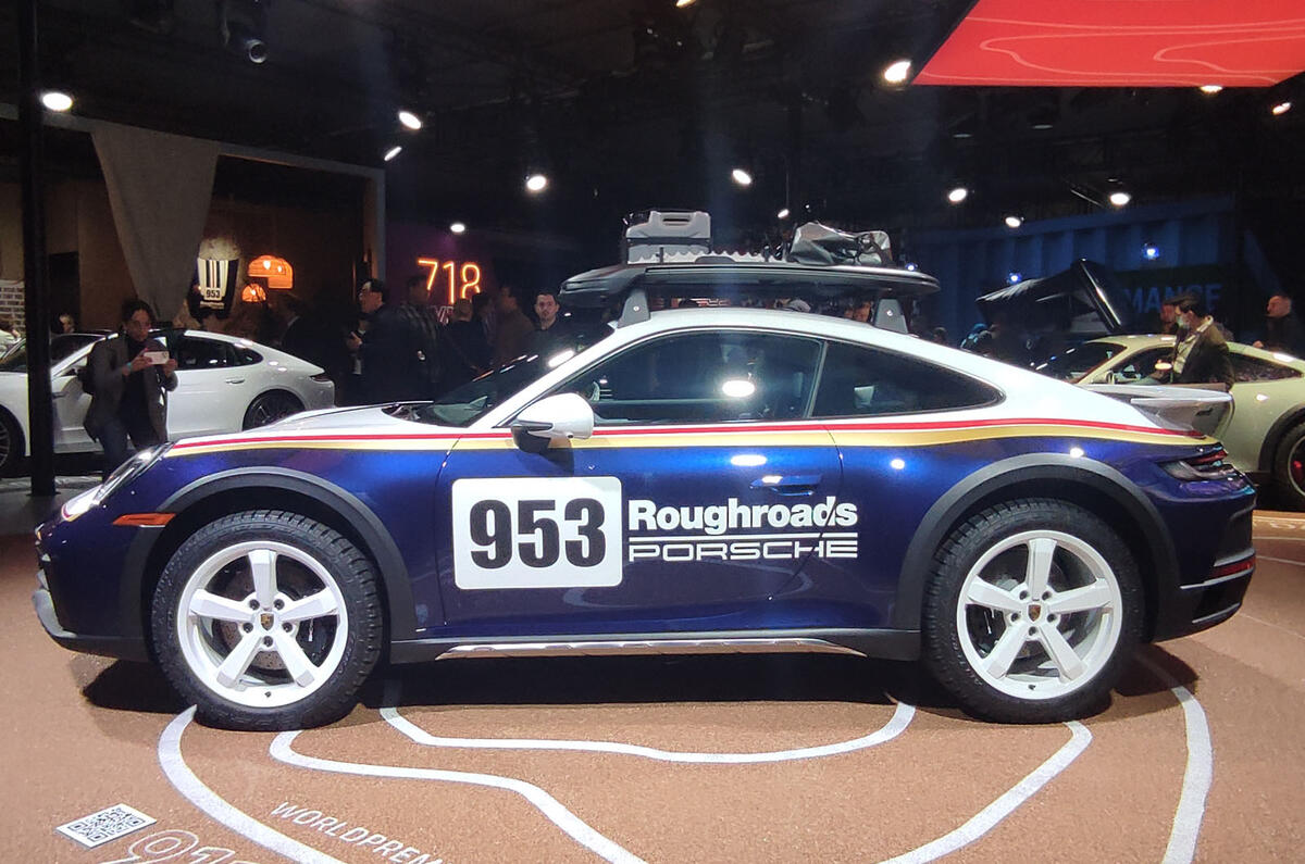 Porsche 911 dakar on show at los angeles side