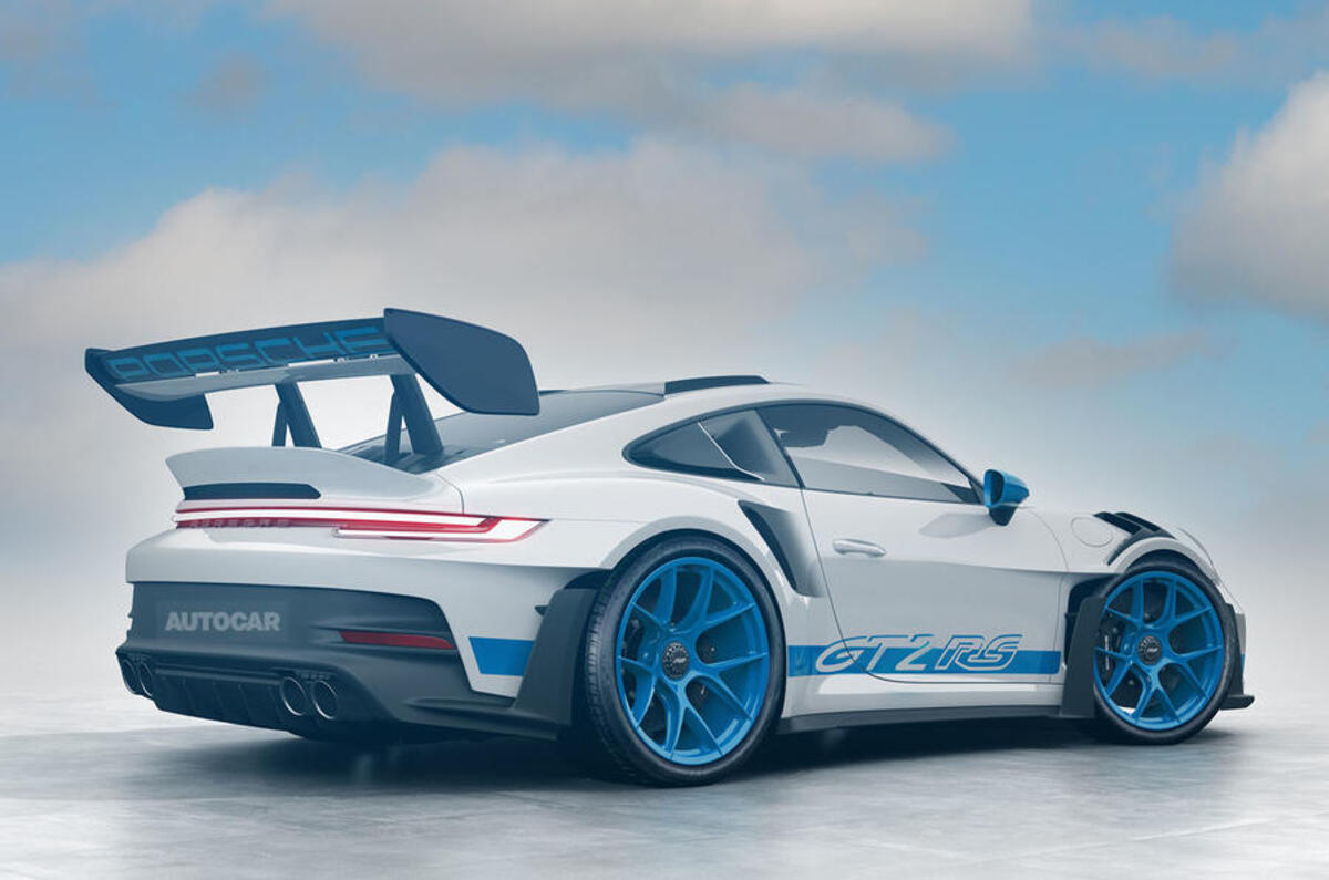 porsche 911 gt2 rs hybrid rear three quarter