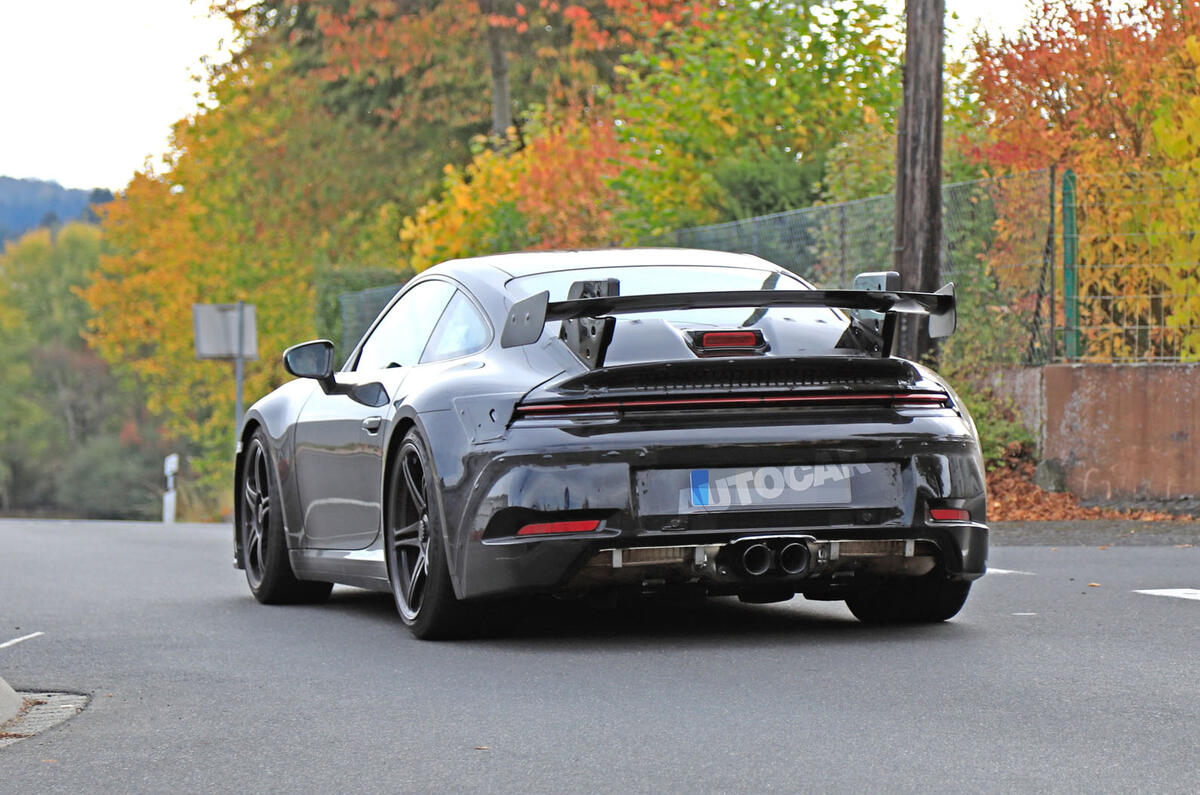 2020 Porsche 911 GT3 spies production body rear
