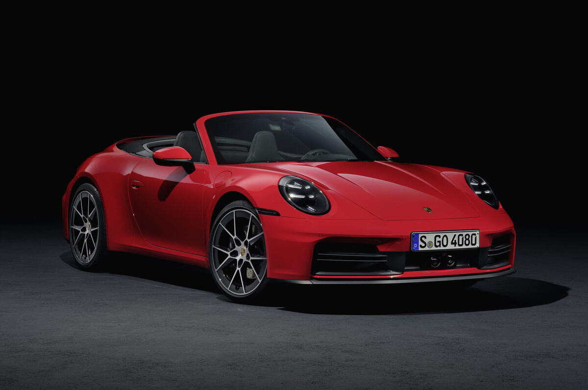 Porsche 911 hybrid convertible front quarter