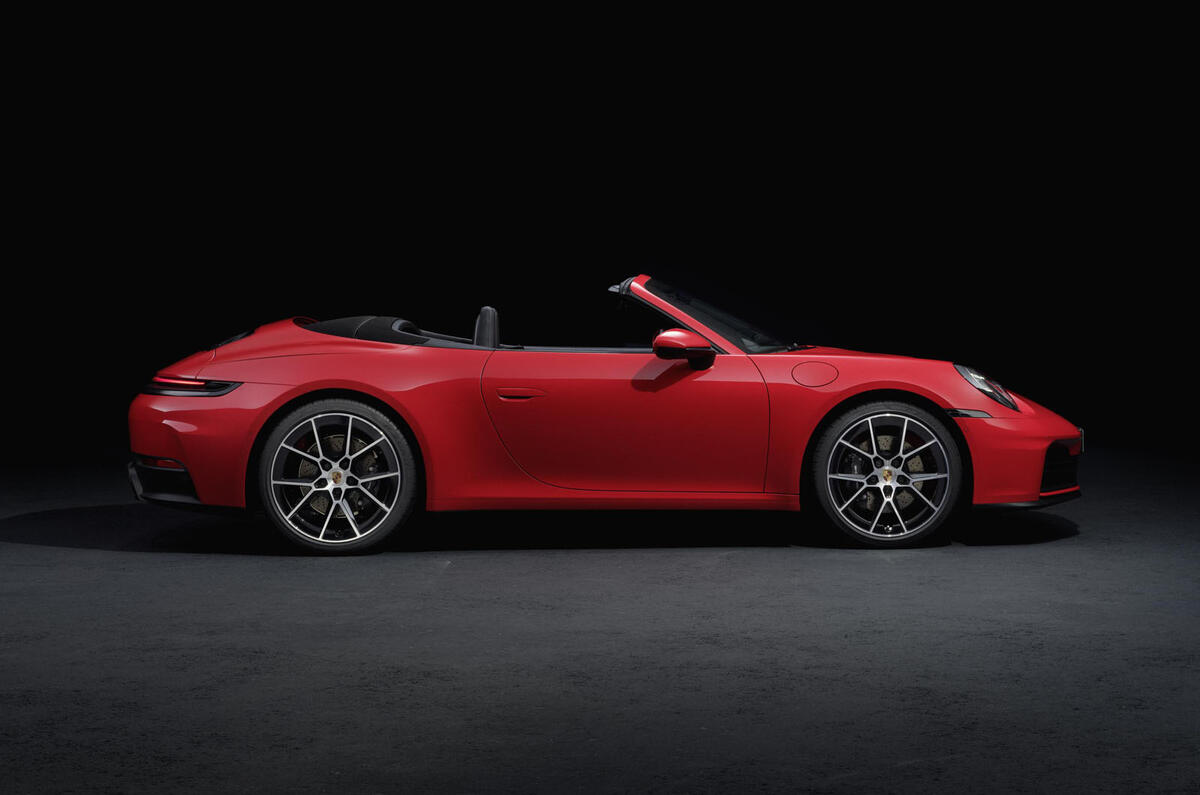 Porsche 911 hybrid convertible side