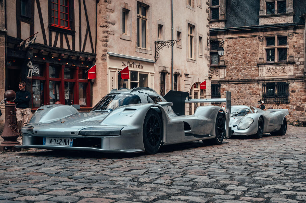 Porsche 963 RSP with 917 parked in Le Mans Porsche 963 RSP with 917 parked in Le Mans