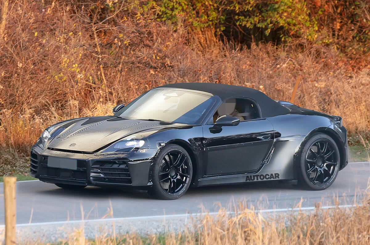 Porsche Boxster EV spies front three quarter 2 Porsche Boxster EV spies front three quarter 2