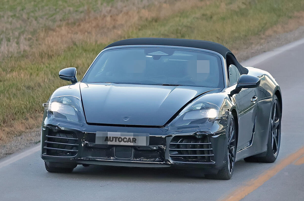 Porsche Boxster EV spies front Porsche Boxster EV spies front