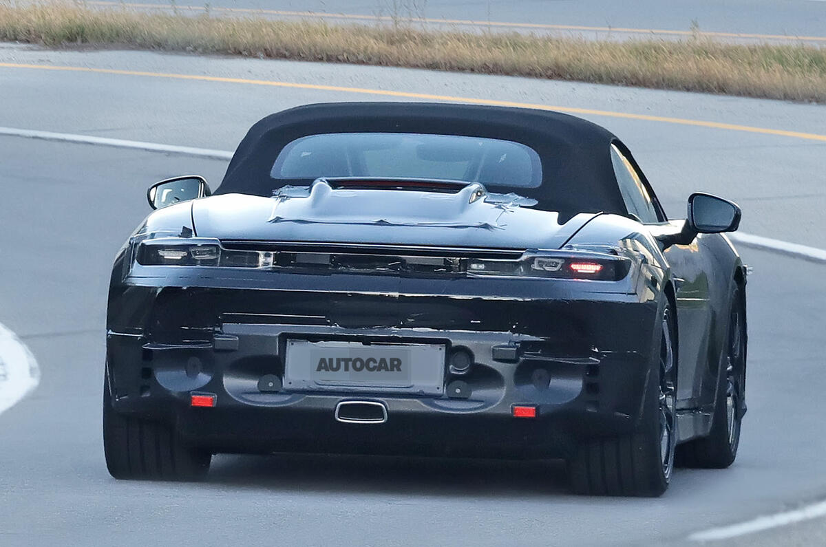 Porsche Boxster EV spies rear 2 Porsche Boxster EV spies rear 2