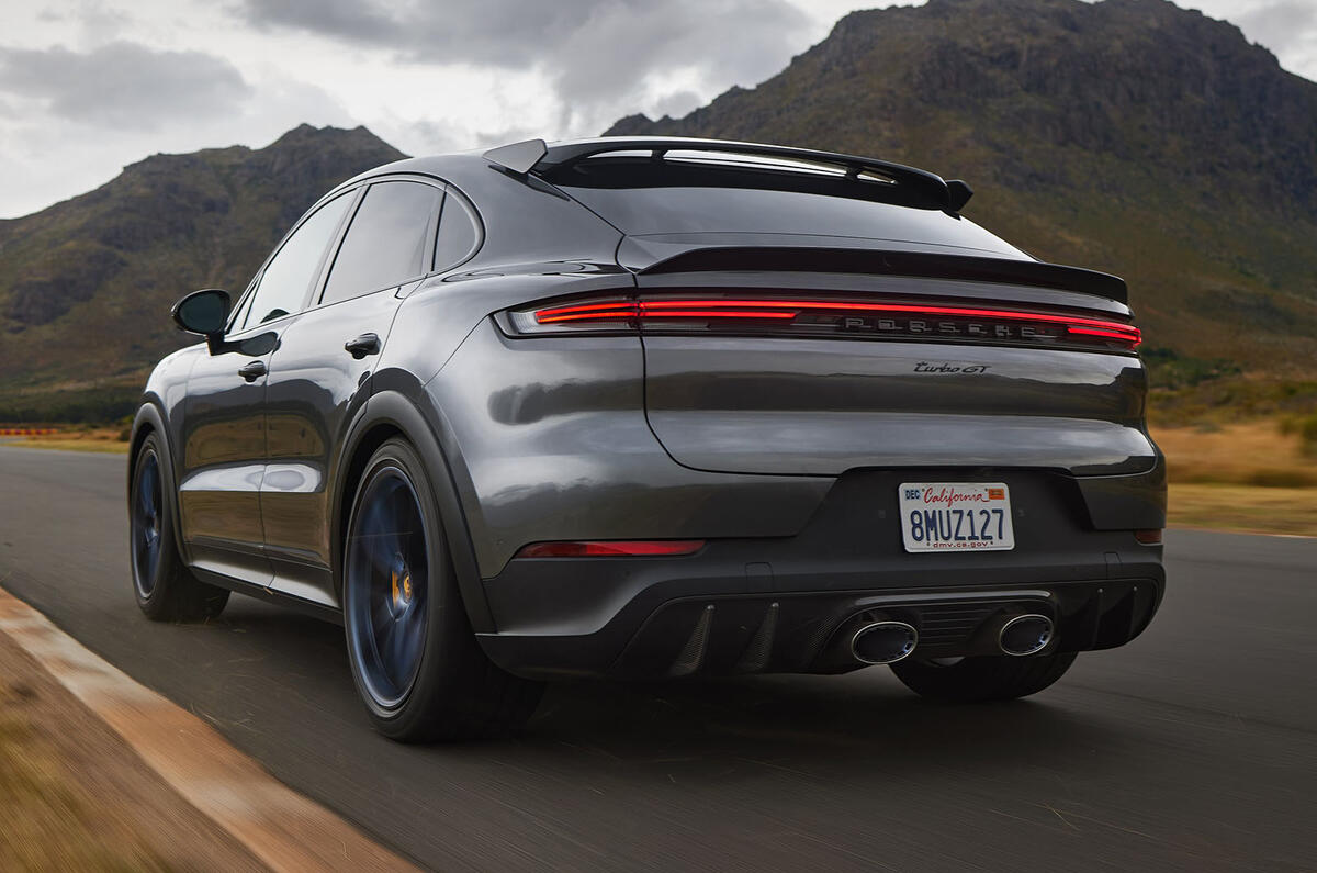 Porsche Cayenne coupe rear three quarter