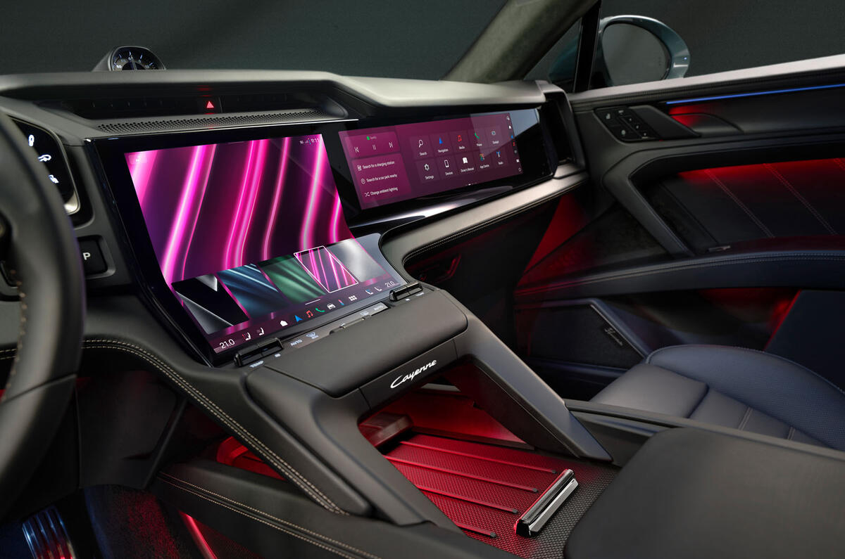 Porsche Cayenne EV interior central screen Porsche Cayenne EV interior central screen
