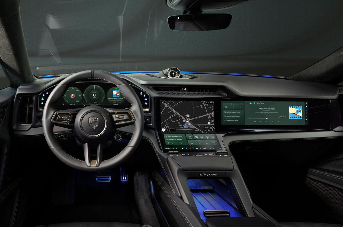 Porsche Cayenne EV interior dashboard wide