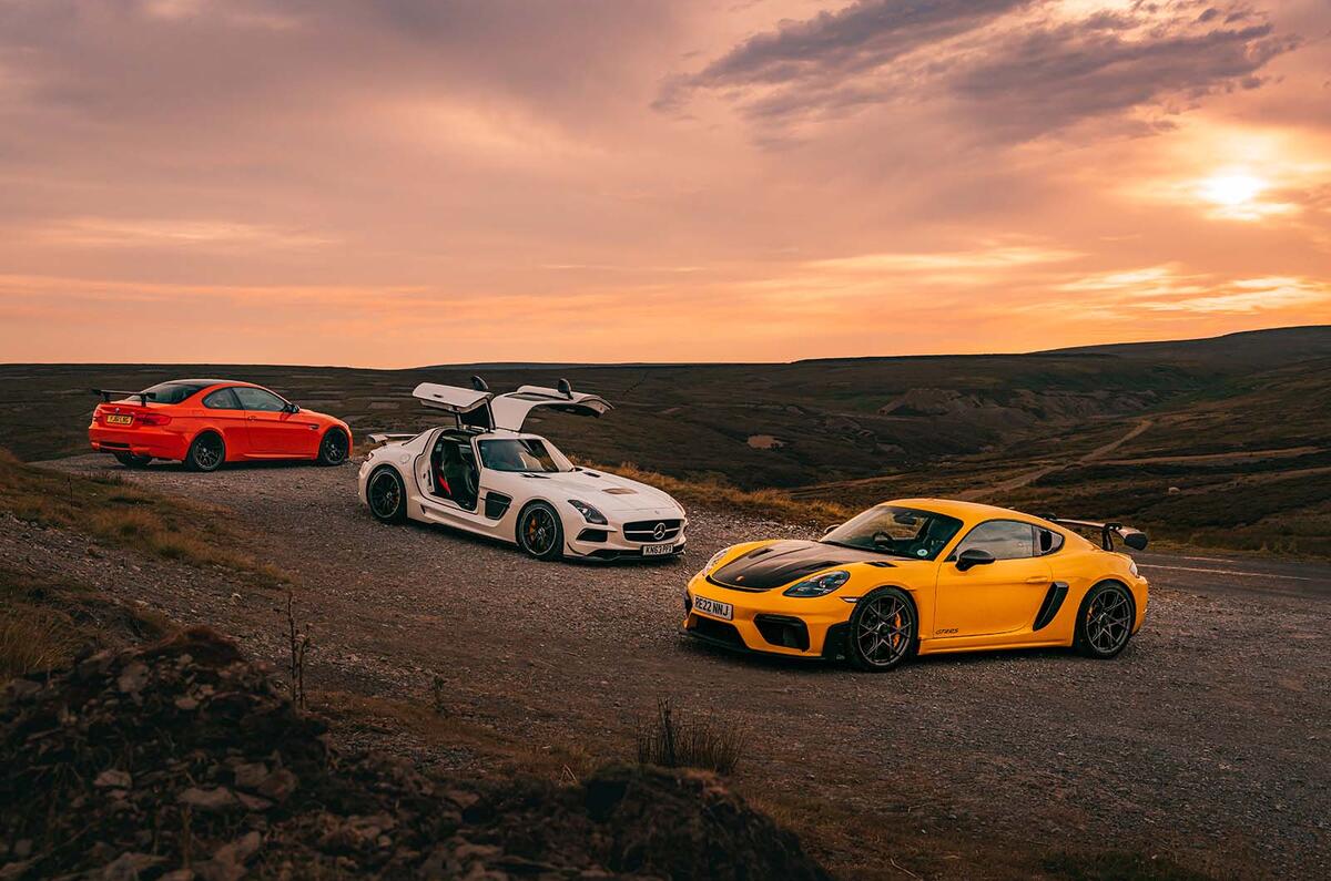Porsche Cayman GT4 RS Mercedes SLS Black BMW M3 CS Porsche Cayman GT4 RS Mercedes SLS Black BMW M3 CS