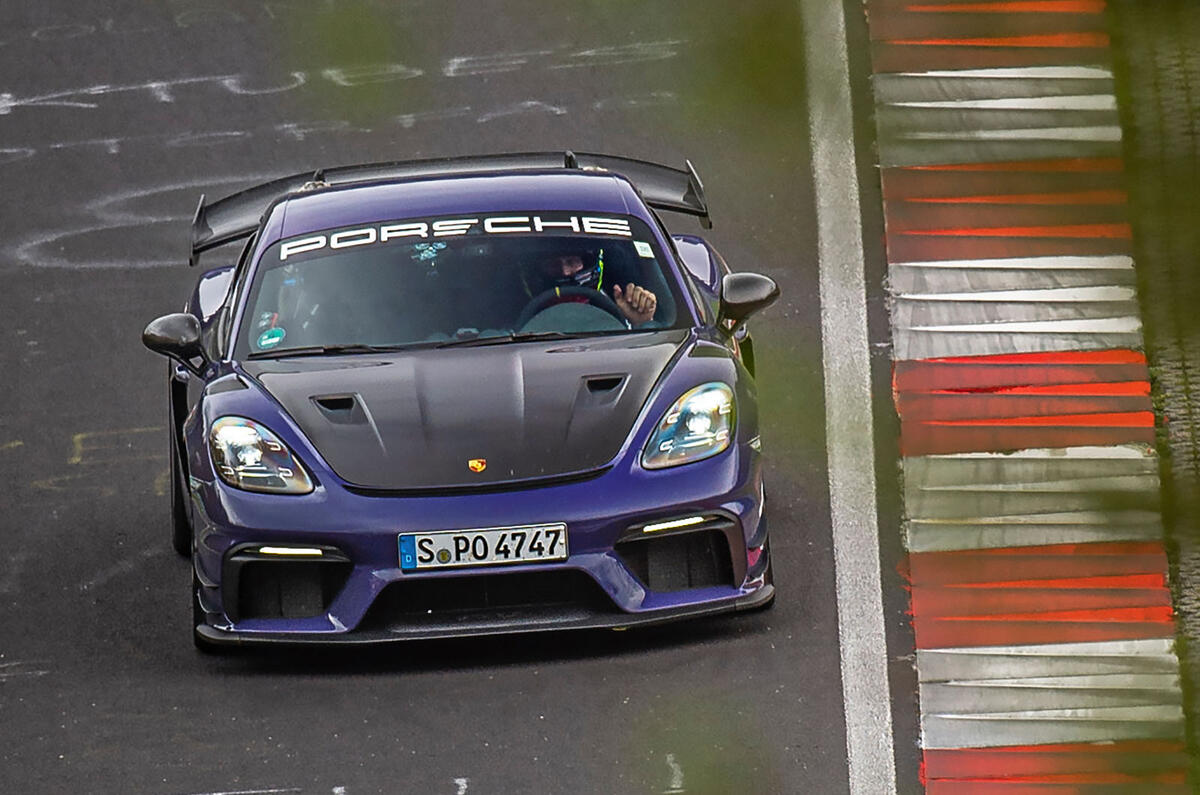 Porsche Cayman GT4RS Manthey Package 2023 front tracking Porsche Cayman GT4RS Manthey Package 2023 front tracking