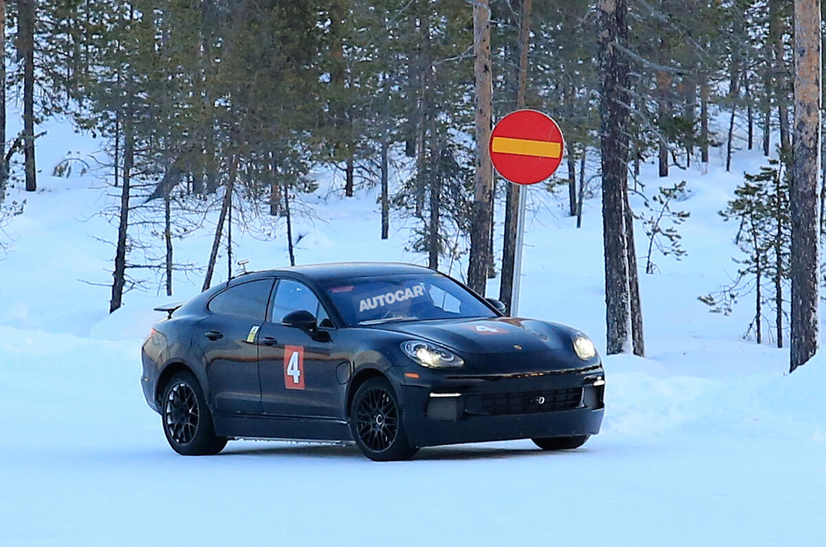 Porsche Taycan seen with production body for first time