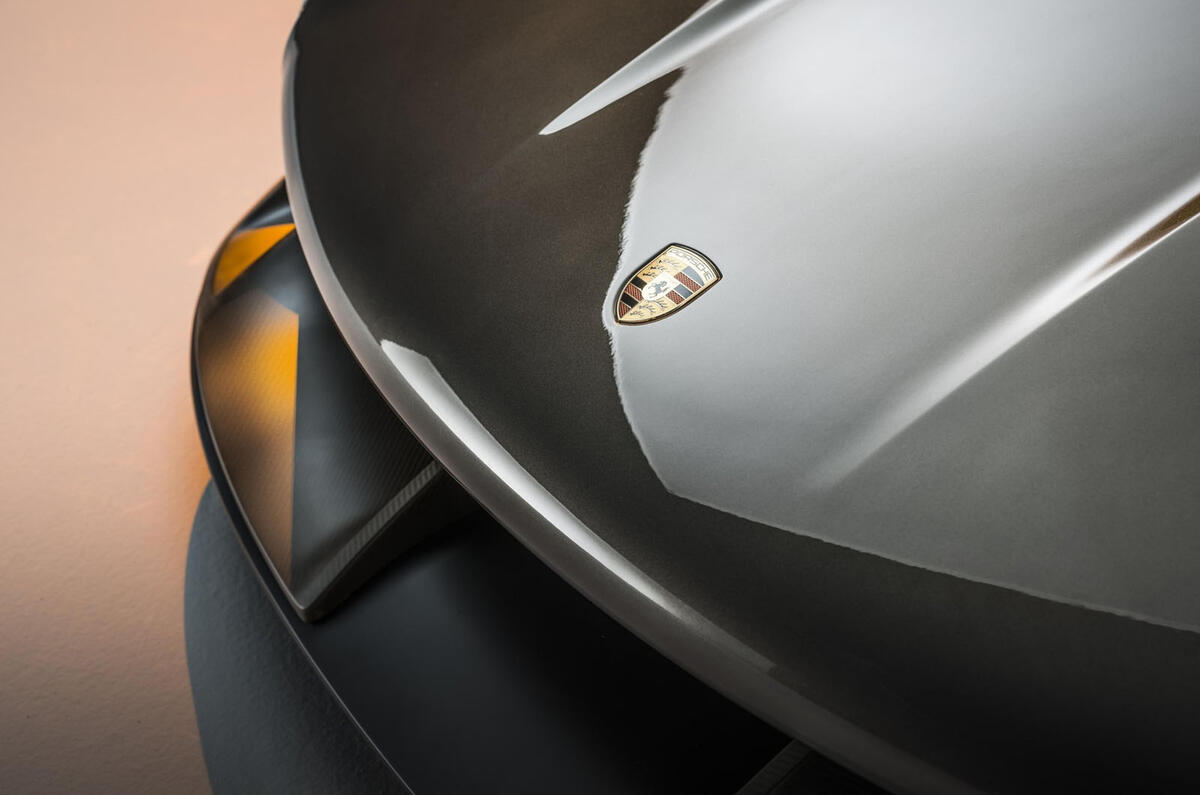 Porsche Mission X front badge detail Porsche Mission X front badge detail