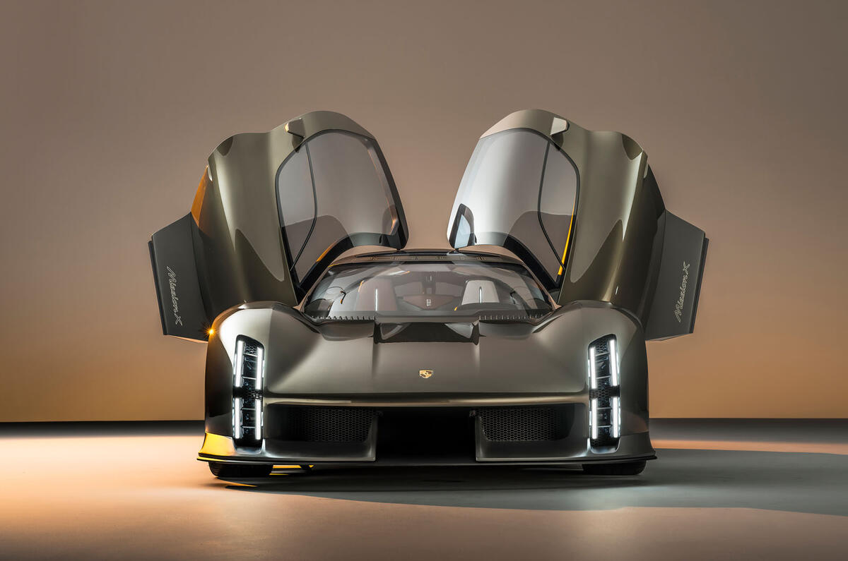 Porsche Mission X front doors open Porsche Mission X front doors open