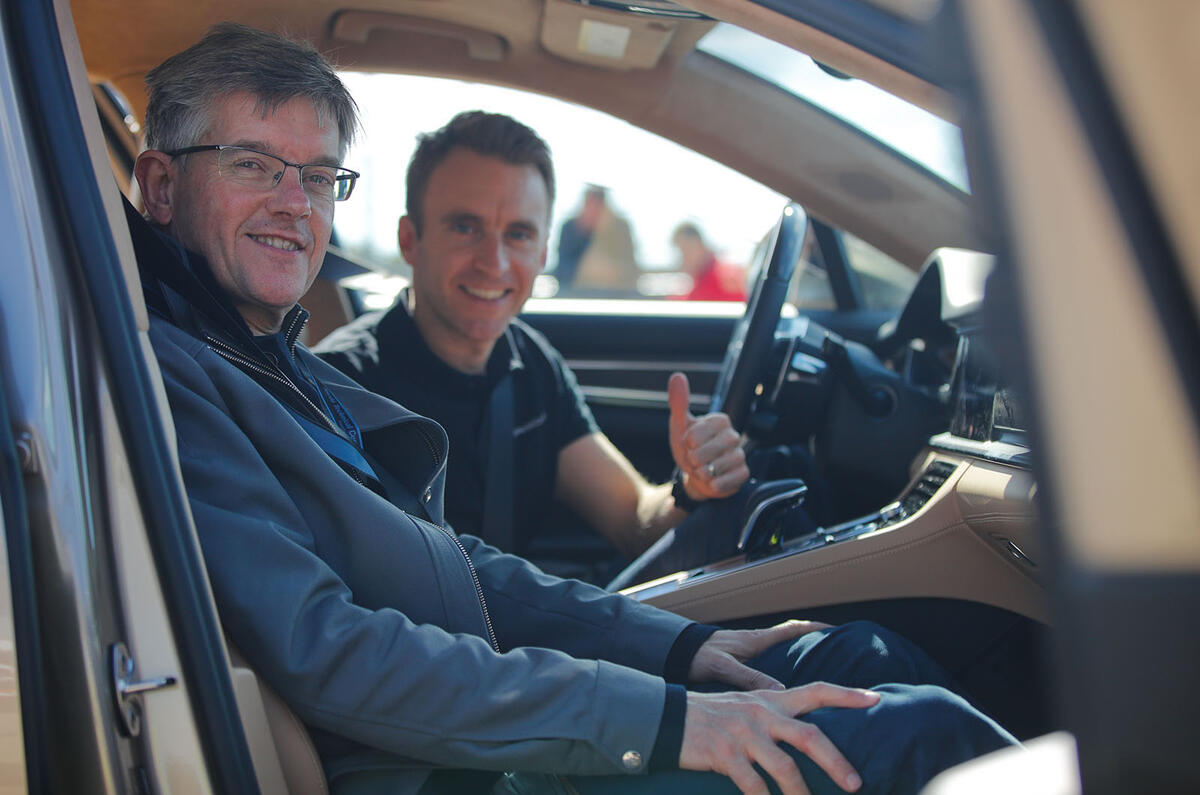 Richard Bremner riding aboard the Turbo S