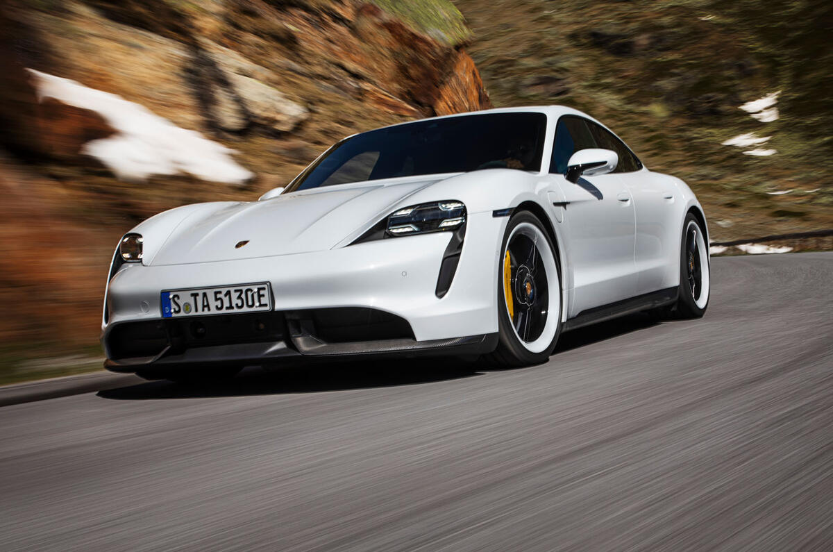 2020 Porsche Taycan reveal images - driving front