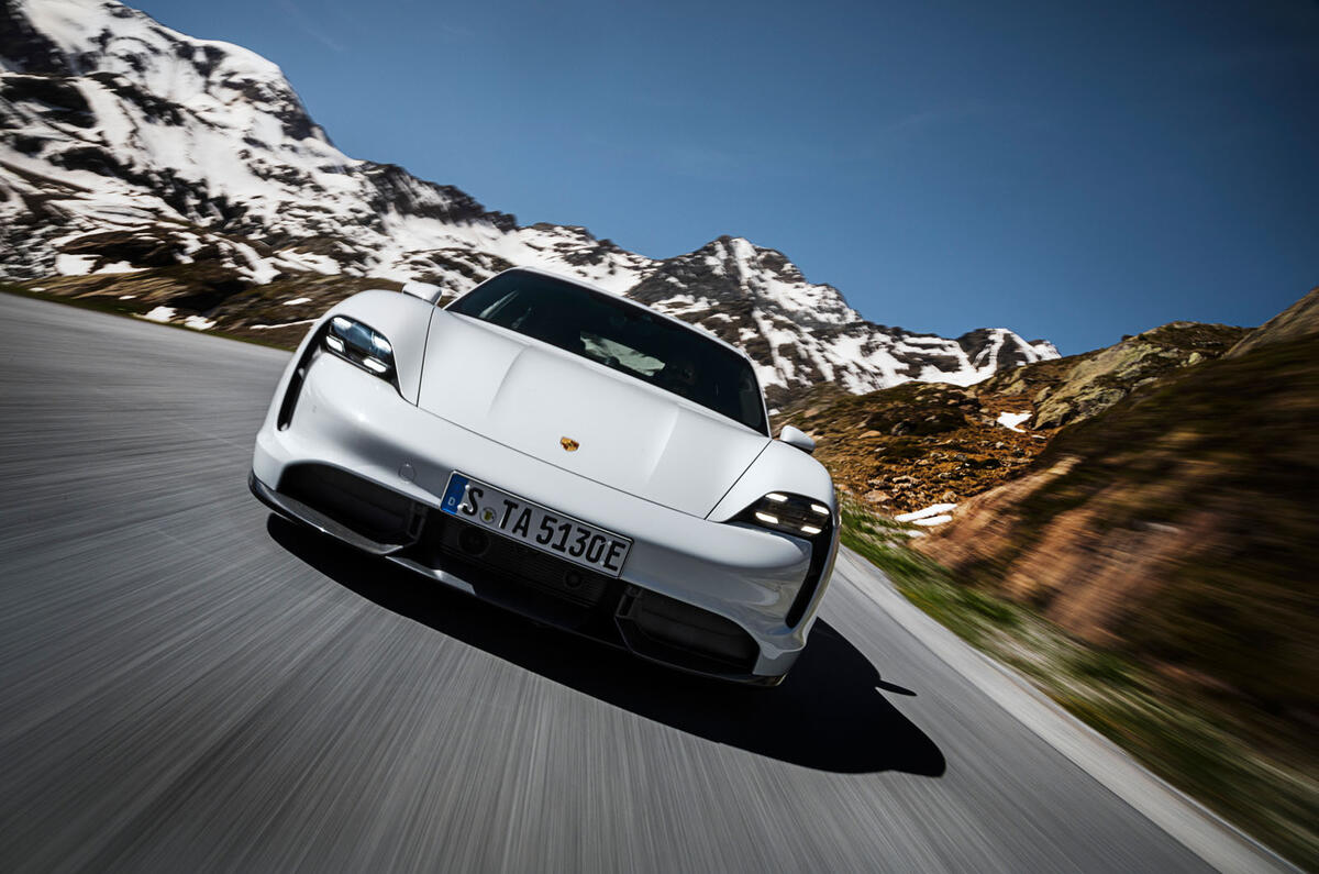 2020 Porsche Taycan reveal images - driving front
