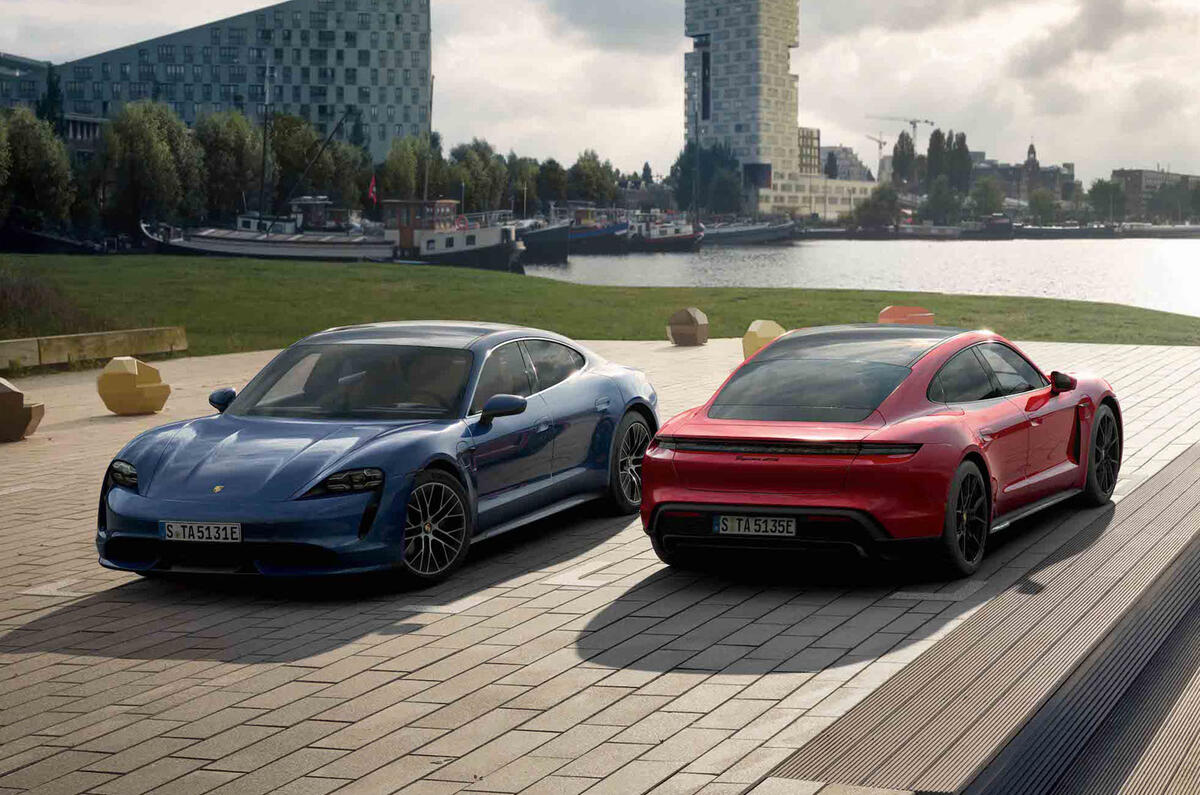 Porsche Taycan front rear