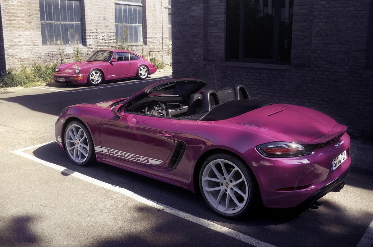 Porsche 718 Cayman Style parked with Rubystone red Porsche 718 Cayman Style parked with Rubystone red