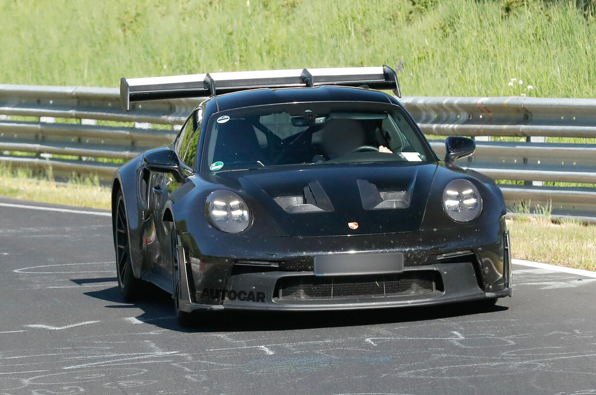 Porsche 911 GT2 RS prototype at the Nurburgring   cornering front Porsche 911 GT2 RS prototype at the Nurburgring   cornering front