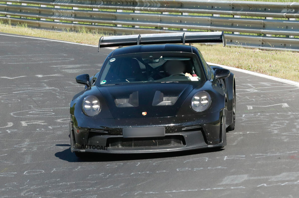 Porsche 911 GT2 RS prototype at the Nurburgring   cornering front:side Porsche 911 GT2 RS prototype at the Nurburgring   cornering front:side