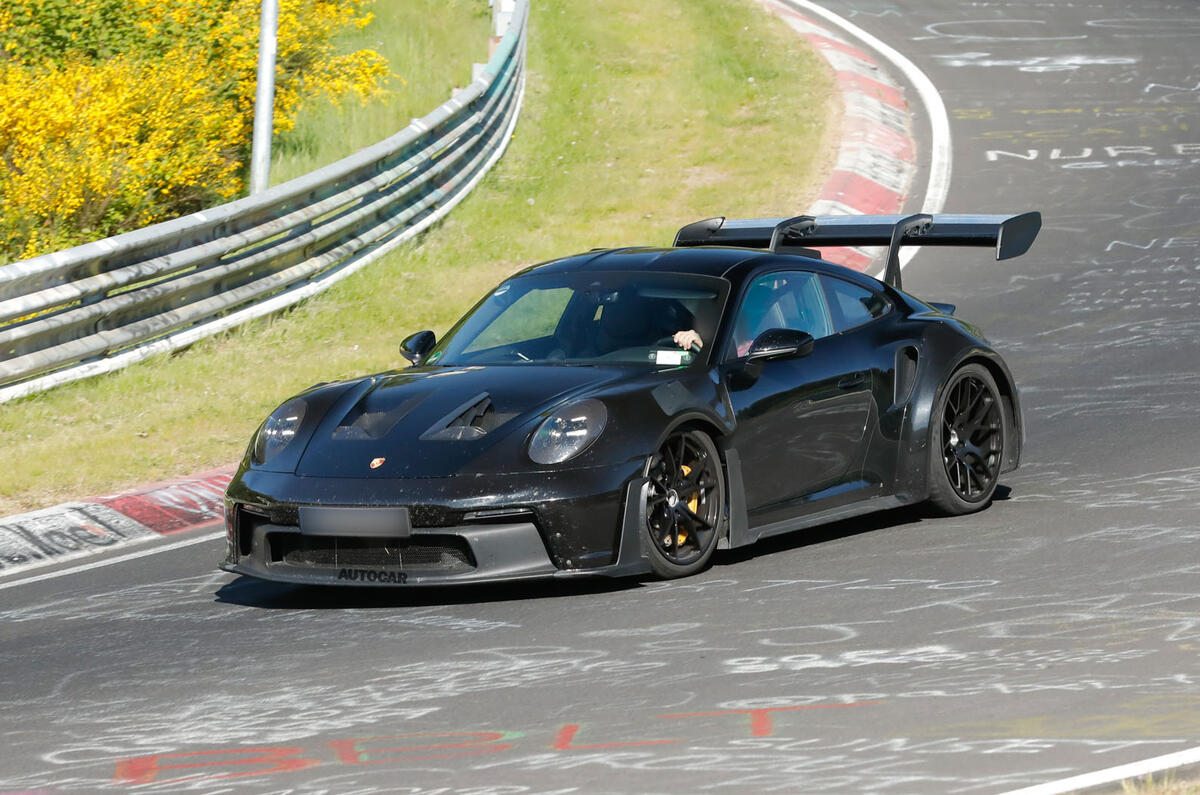 Porsche 911 GT2 RS prototype at the Nurburgring   cornering hero