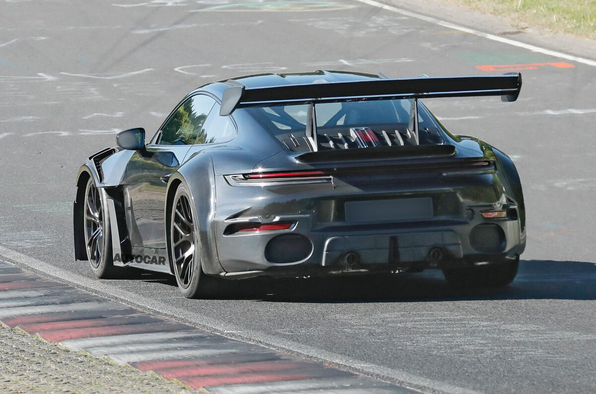 Porsche 911 GT2 RS prototype at the Nurburgring   rear (2) Porsche 911 GT2 RS prototype at the Nurburgring   rear (2)