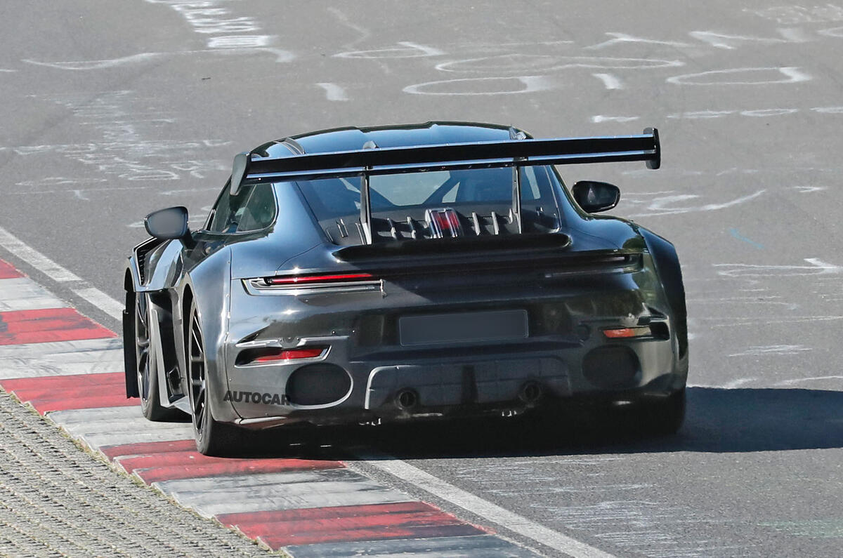 Porsche 911 GT2 RS prototype at the Nurburgring   rear (3) Porsche 911 GT2 RS prototype at the Nurburgring   rear (3)