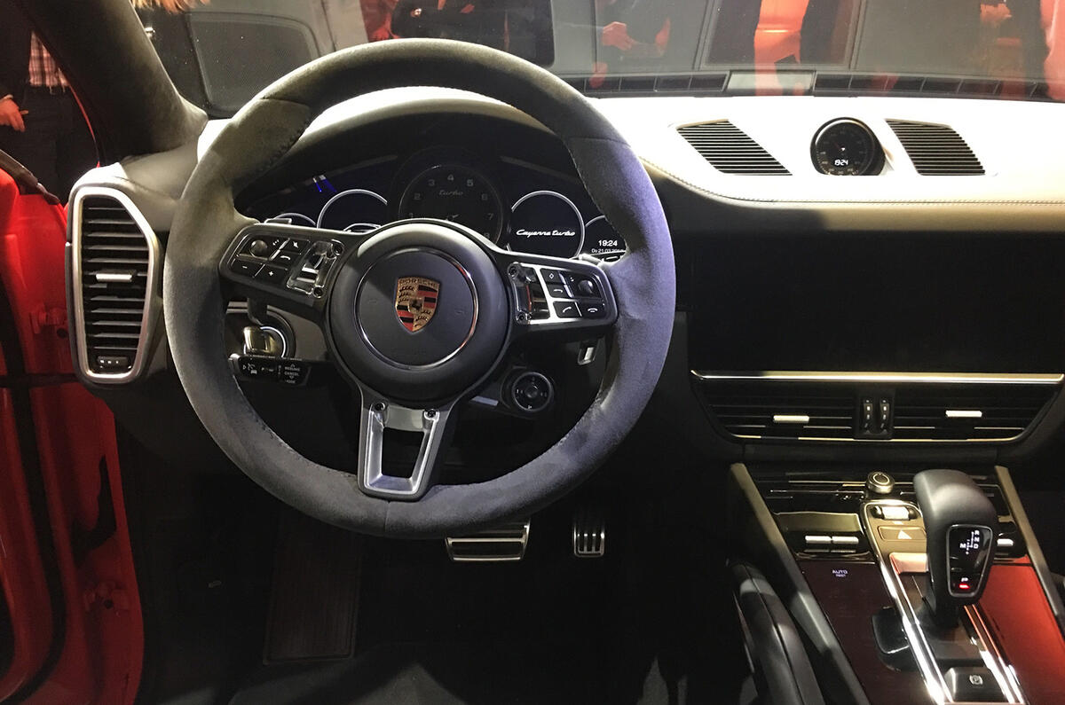 Porsche Cayenne Coupe 2019 reveal event - steering wheel