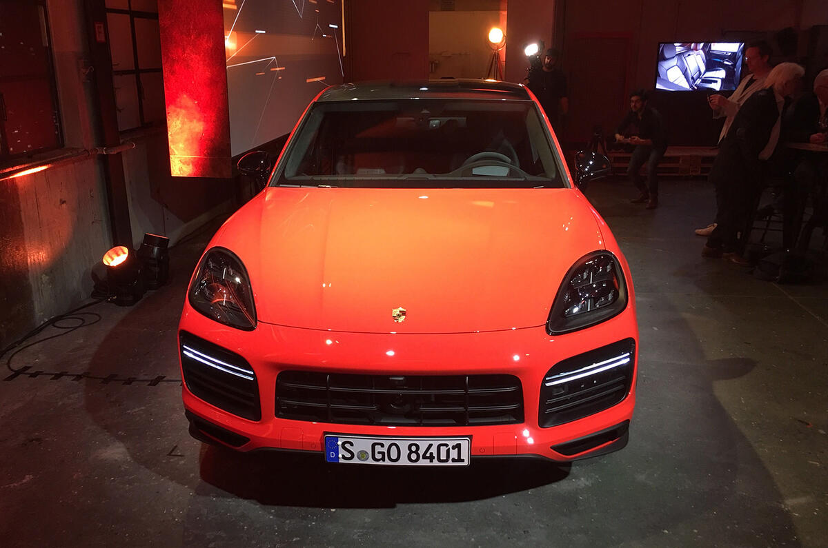 Porsche Cayenne Coupe 2019 reveal event - nose