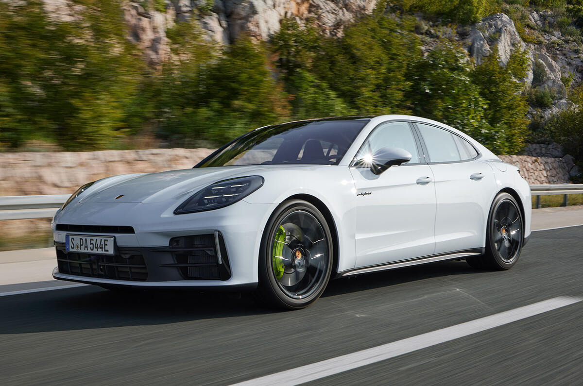 Porsche Panamera hybrid front three quarter lead Porsche Panamera hybrid front three quarter lead