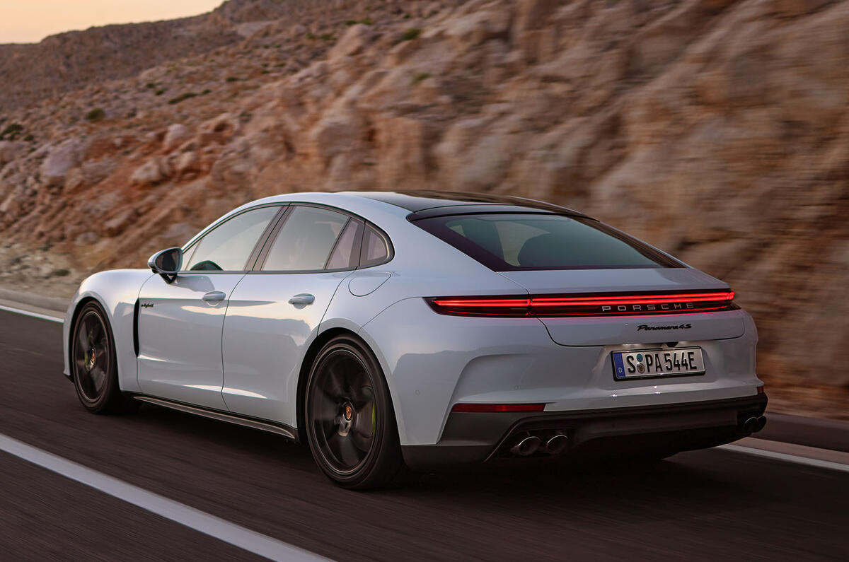 Porsche Panamera hybrid rear three quarter Porsche Panamera hybrid rear three quarter