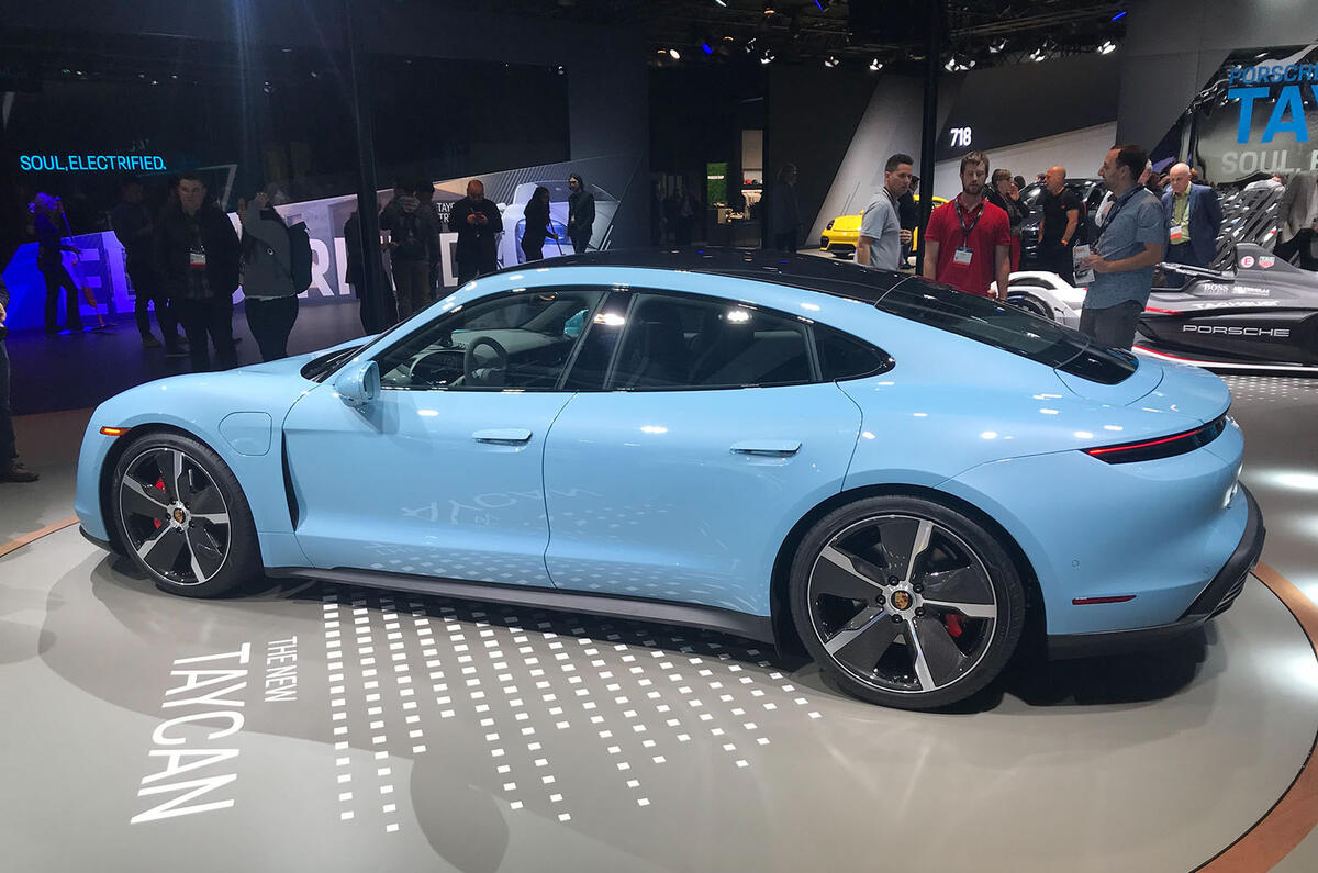 Porsche Taycan 4S at LA motor show 2019 - rear