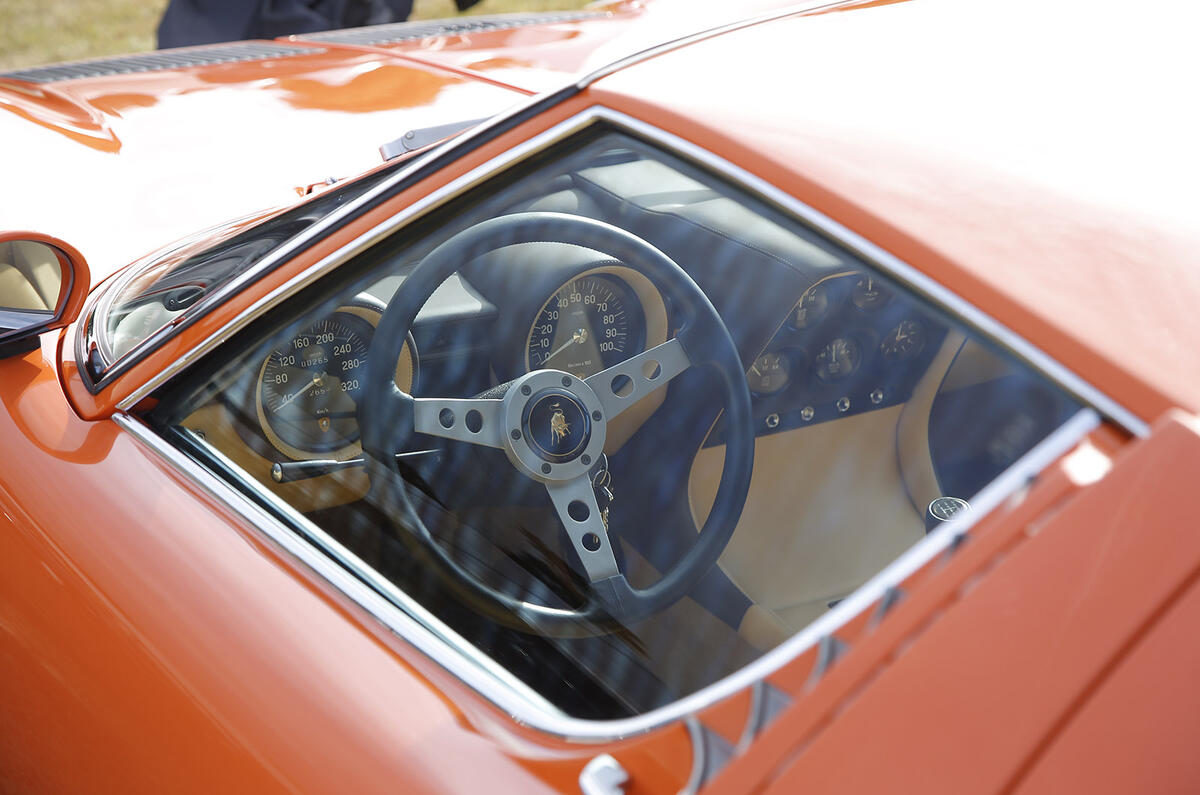 Stylish interior of the Lamborghini Miura