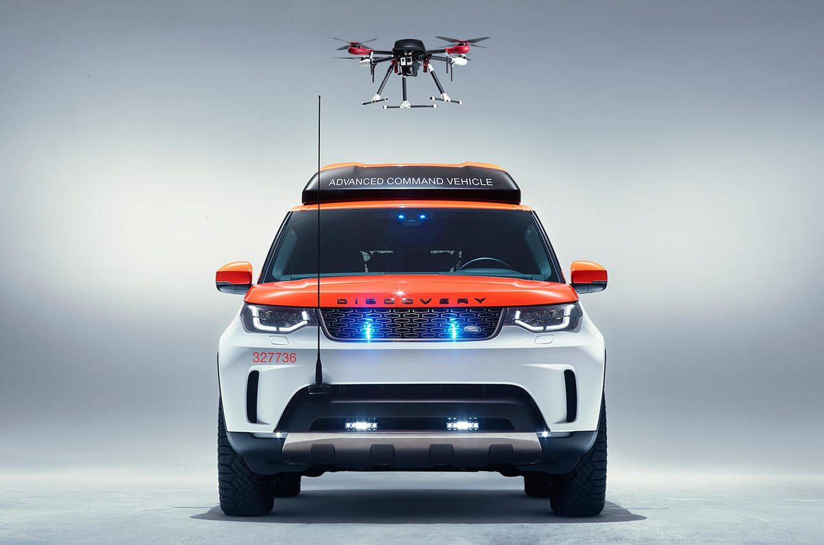 Image result for Land Rover has created a car that comes complete with a life-saving drone