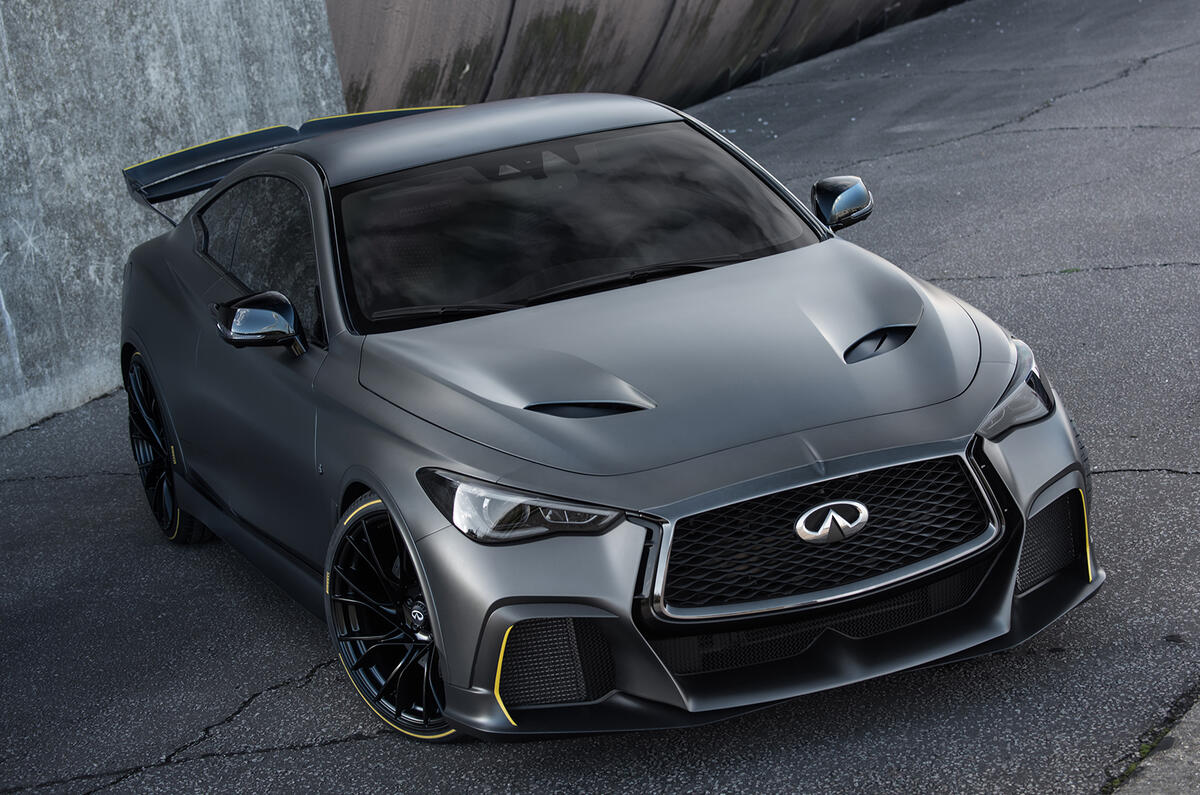 Infiniti Black S performance hybrid shown in Paris